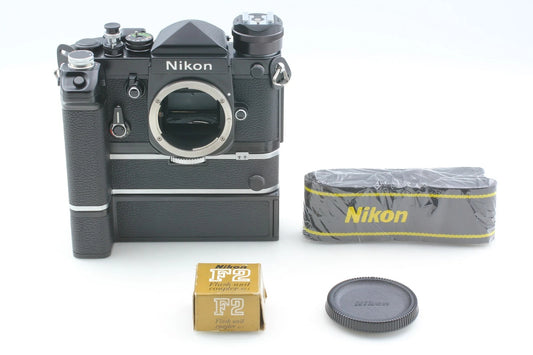 Nikon F2 Eye Level Black SLR with Motor Drive MD-2 MB-1 MF-3 — Top Mint