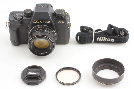 Contax Aria 35mm Film Camera w/ Super Takumar 55mm F1.8 — Near Mint