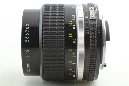 CLA'd Nikon Ai-s Nikkor 35mm f/2 Wide angle lens F mount — Near Mint