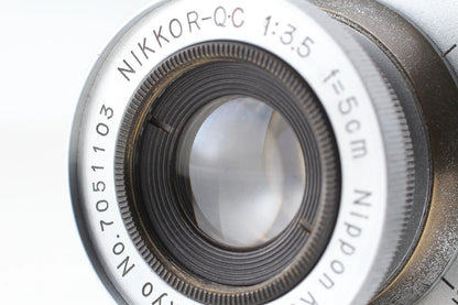 10 blades Nikon Nikkor-QC 5cm f/3.5 Collapsible Lens LTM L39 — Excellent
