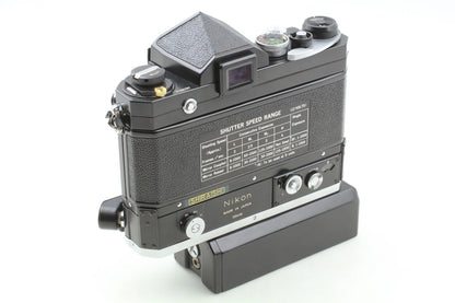 Nikon F Eye Level Black F-36 35mm Film Camera & Motor Drive — Mint