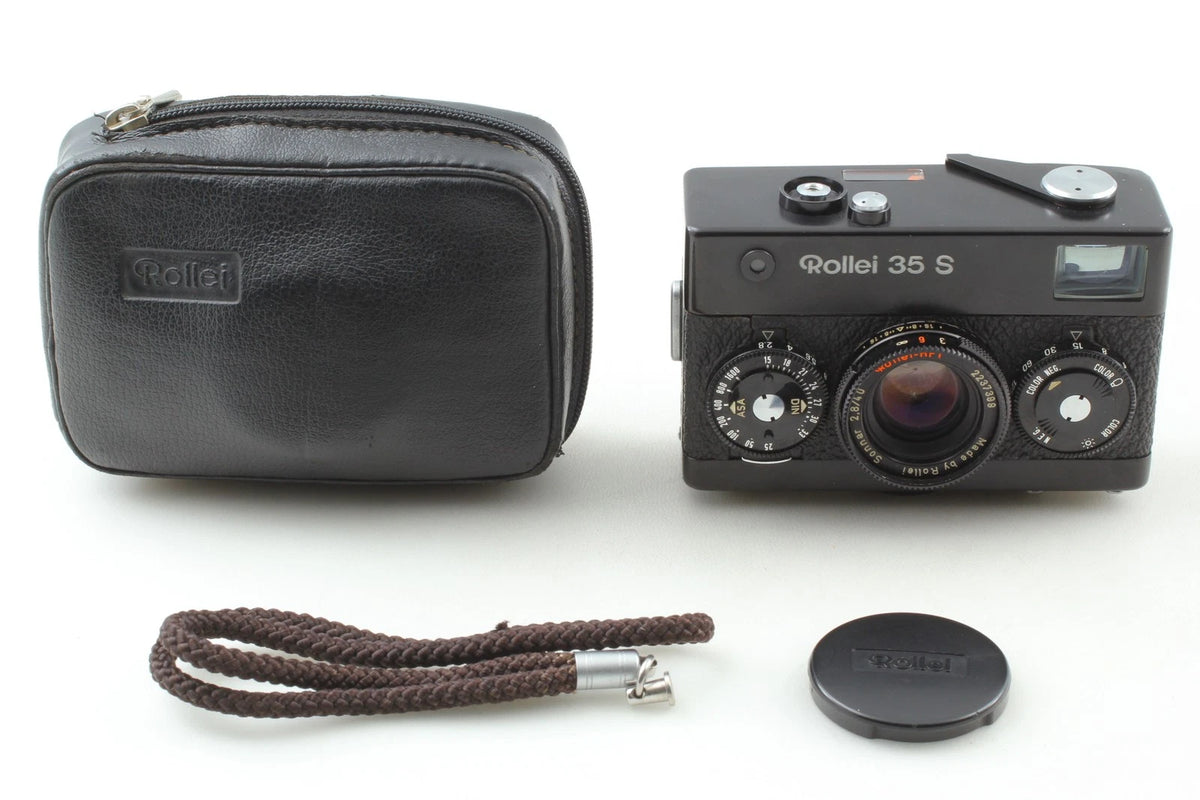 Rollei 35 S Black HFT Sonnar Film Camera w/ Case Cap Strap — Excellent (legacy Exc+4)