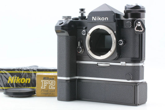 Nikon F2 Eye Level Black SLR with Motor Drive MD-2 MB-1 MF-3 — Top Mint