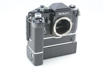 Nikon F2 Eye Level Black SLR with Motor Drive MD-2 MB-1 MF-3 — Top Mint