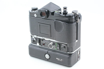Nikon F2 Eye Level Black SLR with Motor Drive MD-2 MB-1 MF-3 — Top Mint