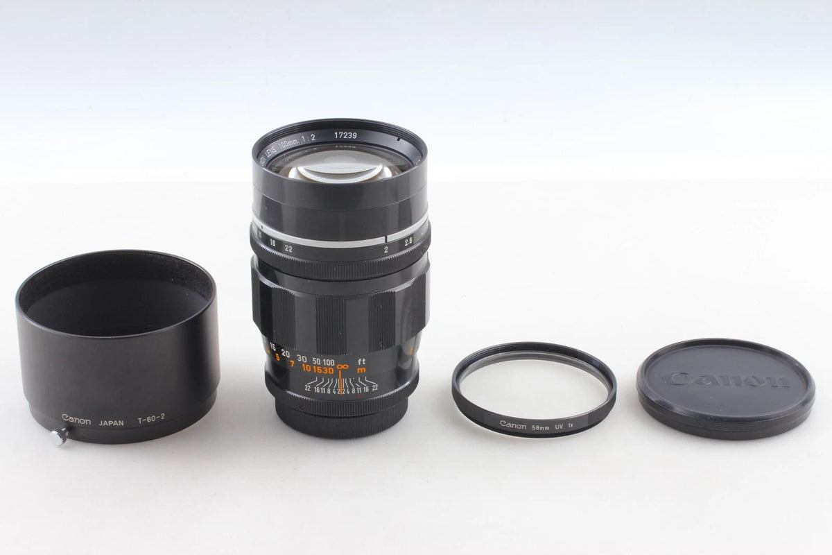 Canon 100mm f/2 Lens LTM L39 Leica Thread Mount — Near Mint