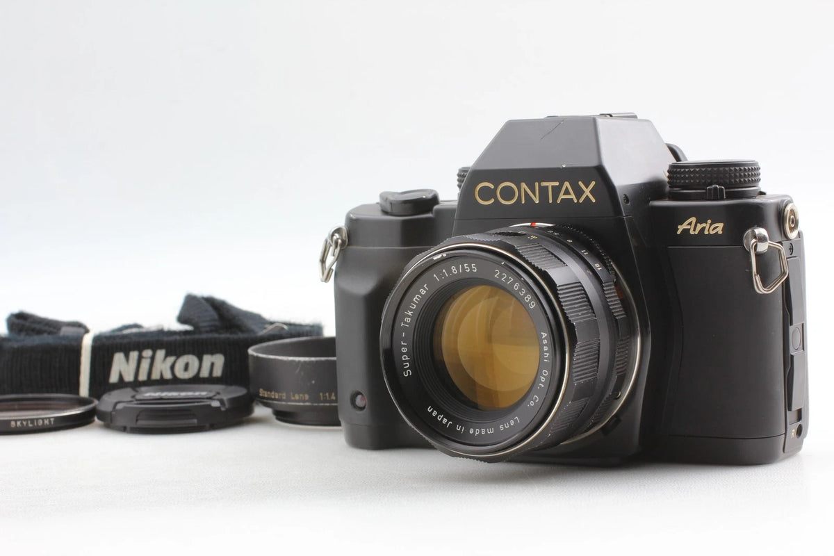 Contax Aria 35mm Film Camera w/ Super Takumar 55mm F1.8 — Near Mint