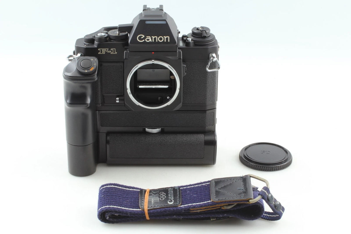 Canon New F-1 AE Finder w/Motor Drive FN 35mm Film Camera — Near Mint