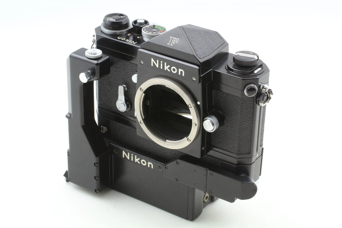 Nikon F Eye Level Black F-36 35mm Film Camera & Motor Drive — Mint