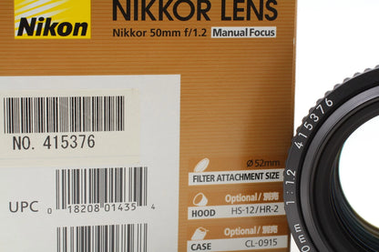 Late SIC Ver. Nikon Ai-S Nikkor 50mm f/1.2 Prime Lens F — Top Mint