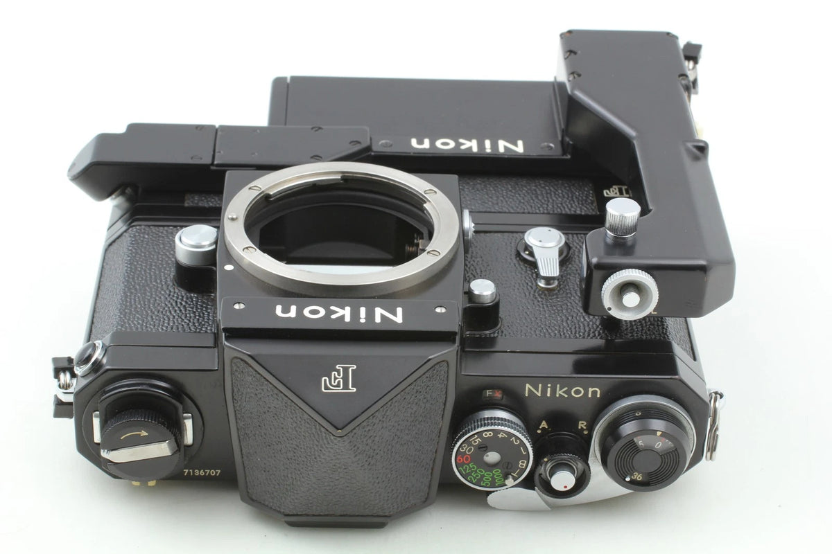 Nikon F Eye Level Black F-36 35mm Film Camera & Motor Drive — Mint